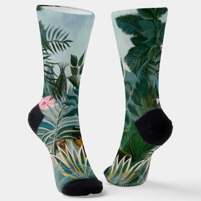 Henri Rousseau - The Equatorial Jungle Socks (Angled)