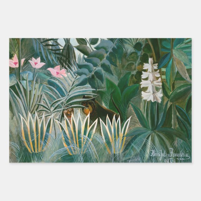 Henri Rousseau - The Equatorial Jungle Wrapping Paper Sheet (Front)