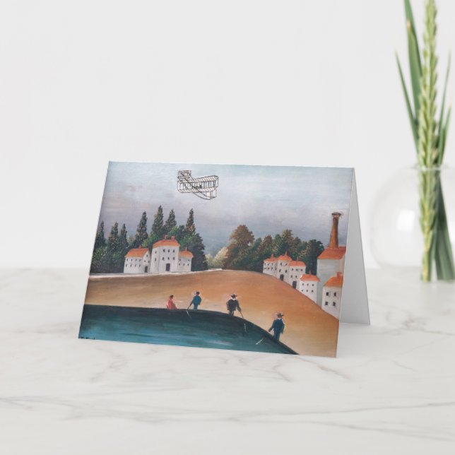 Henri Rousseau - The Fishermen and the Biplane Card (Front)