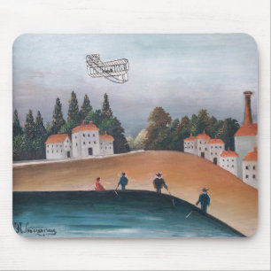 Henri Rousseau - The Fishermen and the Biplane Mouse Mat
