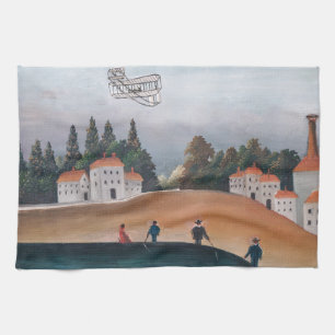 Henri Rousseau - The Fishermen and the Biplane Tea Towel