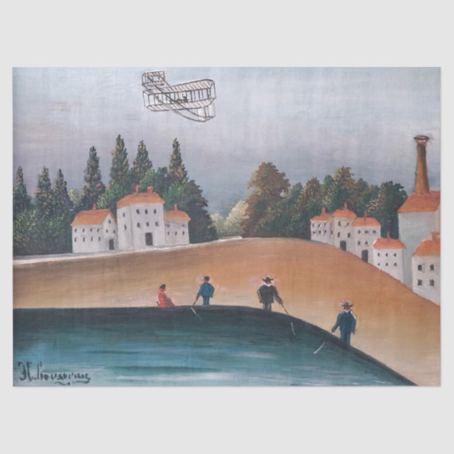 Henri Rousseau - The Fishermen and the Biplane Tissue Paper (Front)