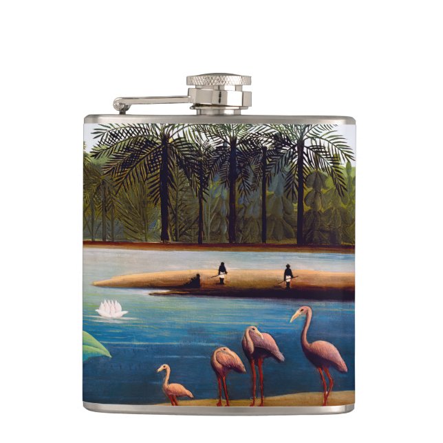 Henri Rousseau - The Flamingoes Hip Flask (Front)