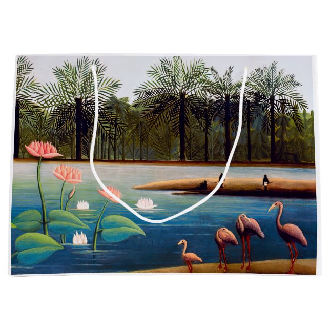 Henri Rousseau - The Flamingoes Large Gift Bag (Front)