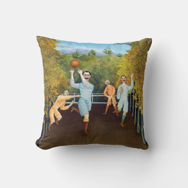 Henri Rousseau - The Football Players Cushion (Front)