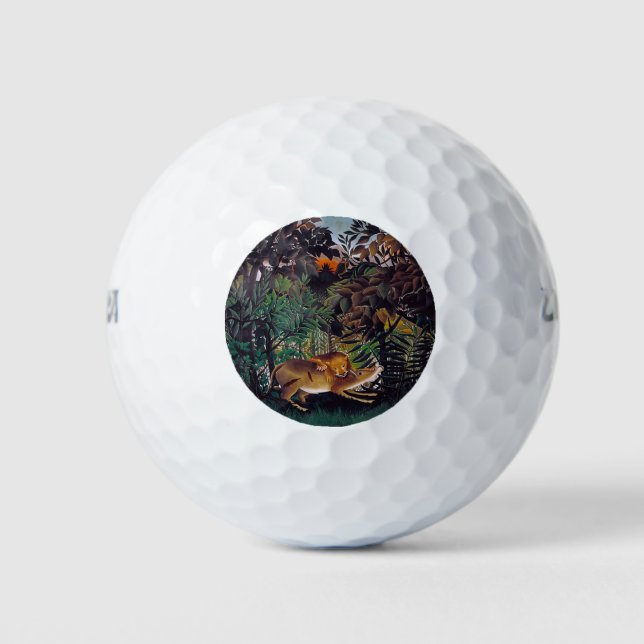 Henri Rousseau - The Hungry Lion Golf Balls (Front)