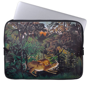Henri Rousseau - The Hungry Lion Laptop Sleeve