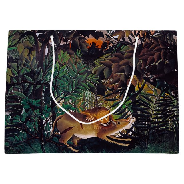 Henri Rousseau - The Hungry Lion Large Gift Bag (Front)