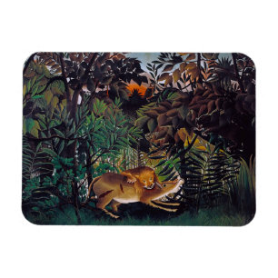 Henri Rousseau - The Hungry Lion Magnet