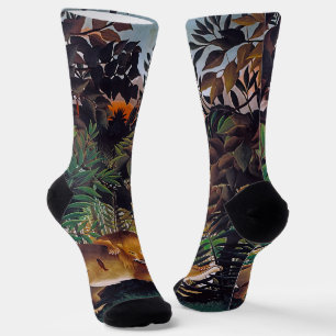Henri Rousseau - The Hungry Lion Socks