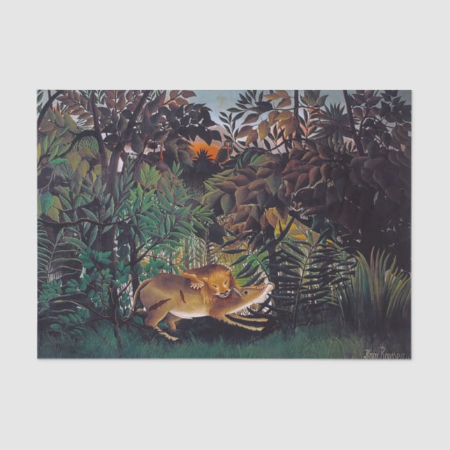 Henri Rousseau - The Hungry Lion Tissue Paper (Front)
