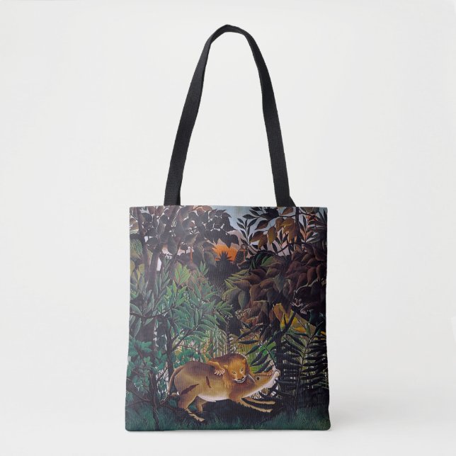 Henri Rousseau - The Hungry Lion Tote Bag (Front)