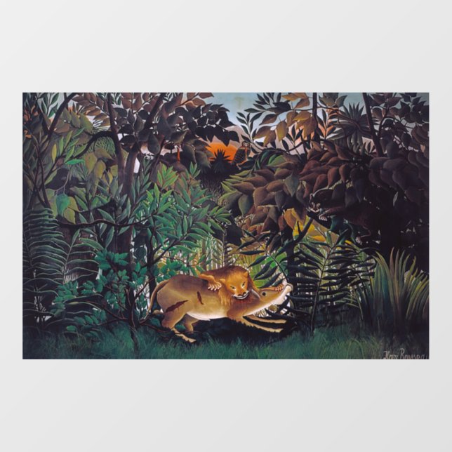 Henri Rousseau - The Hungry Lion Window Cling (Sheet)
