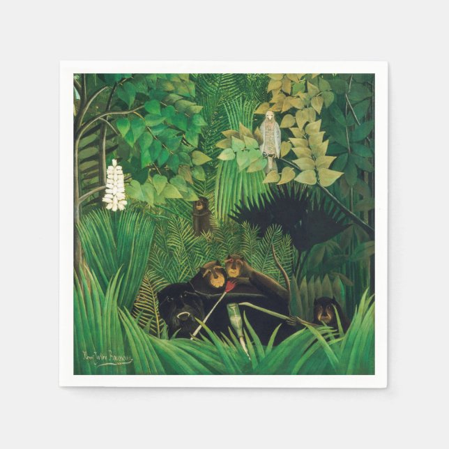 Henri Rousseau - The Merry Jesters Napkin (Front)