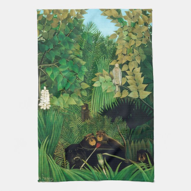 Henri Rousseau - The Merry Jesters Tea Towel (Vertical)