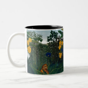Henri Rousseau The Repast of the Lion Botanical Ga Two-Tone Coffee Mug