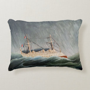 Henri Rousseau - The Ship in the Tempest Decorative Cushion