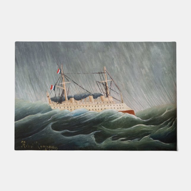 Henri Rousseau - The Ship in the Tempest Doormat (Front)