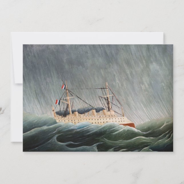 Henri Rousseau - The Ship in the Tempest Invitation (Front)