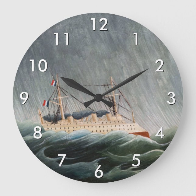 Henri Rousseau - The Ship in the Tempest Large Clock (Front)
