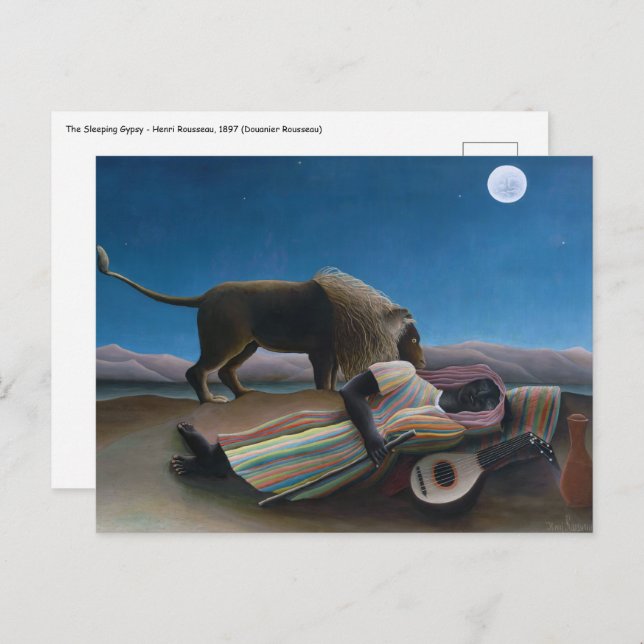 Henri Rousseau - The Sleeping Gypsy Postcard (Front/Back)