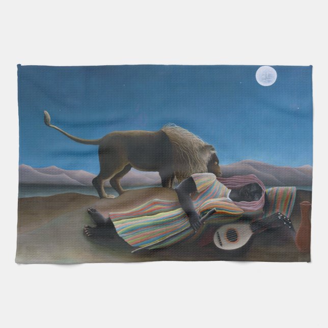 Henri Rousseau - The Sleeping Gypsy Tea Towel (Horizontal)