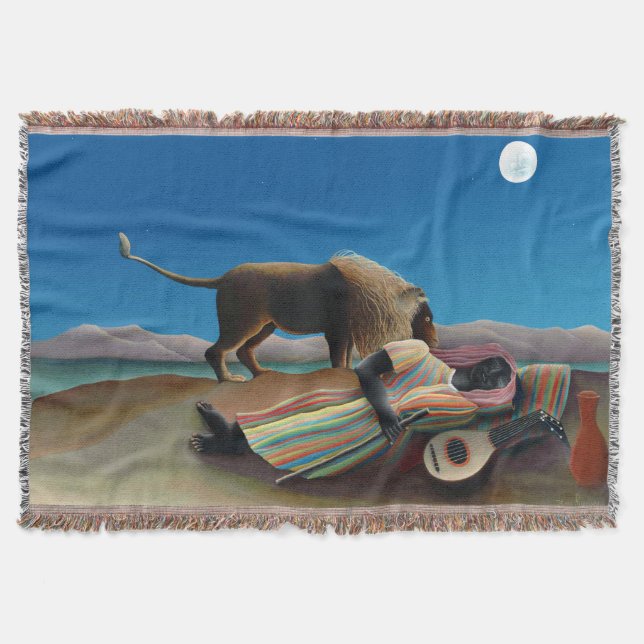 Henri Rousseau - The Sleeping Gypsy Throw Blanket (Front)