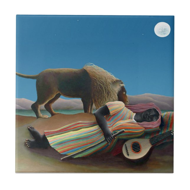 Henri Rousseau - The Sleeping Gypsy Tile (Front)