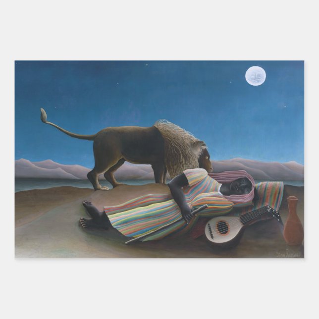Henri Rousseau - The Sleeping Gypsy Wrapping Paper Sheet (Front)