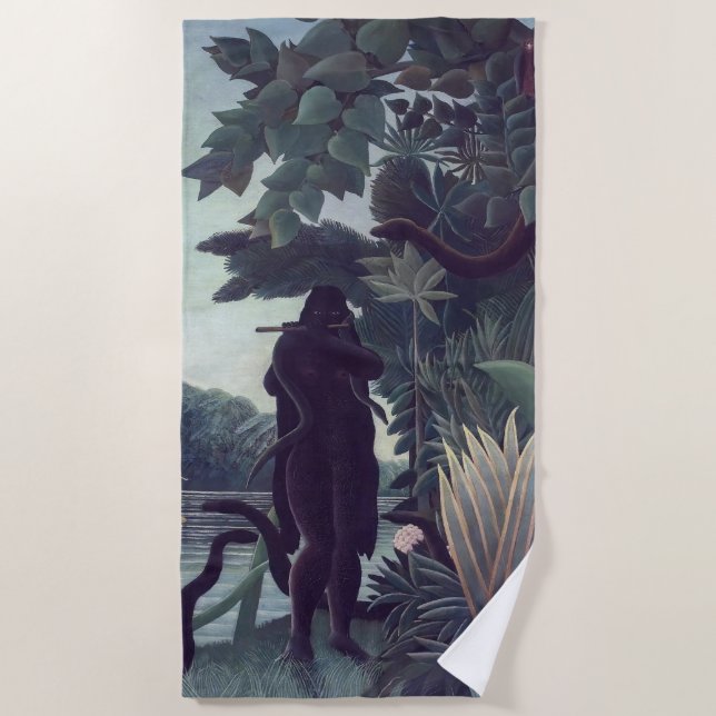 Henri Rousseau - The Snake Charmer Beach Towel (Front)