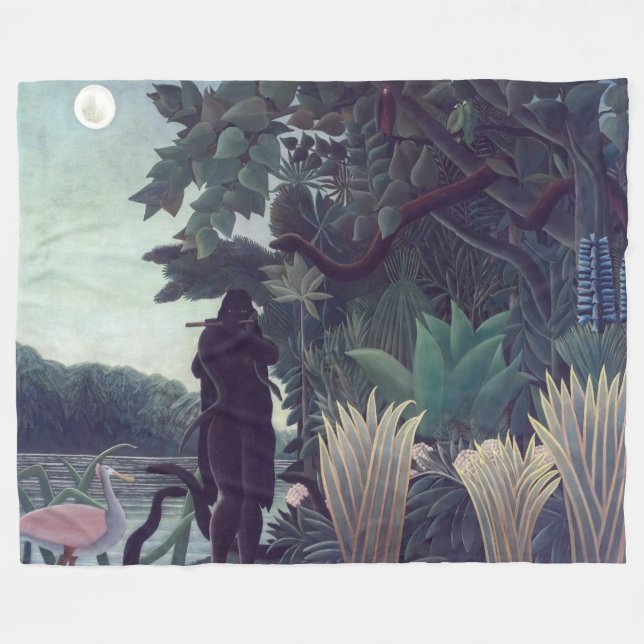Henri Rousseau - The Snake Charmer Fleece Blanket (Front (Horizontal))
