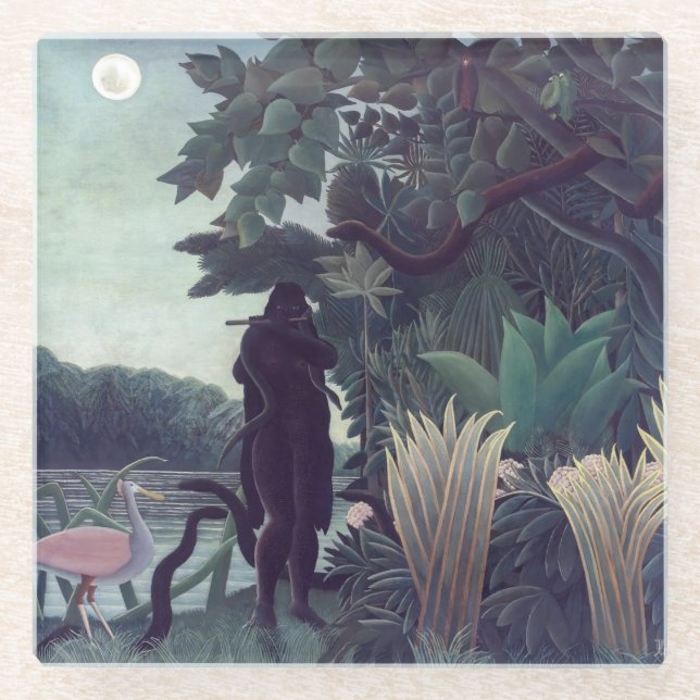 Henri Rousseau - The Snake Charmer Glass Coaster (Front)