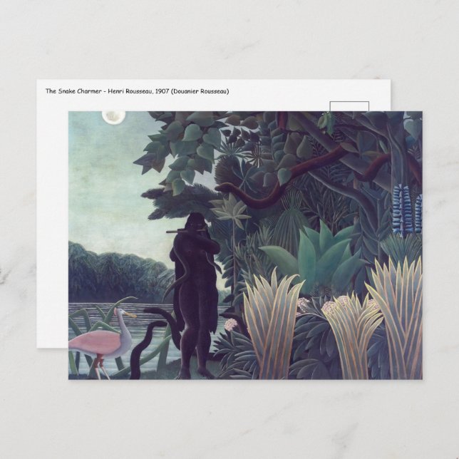 Henri Rousseau - The Snake Charmer Postcard (Front/Back)