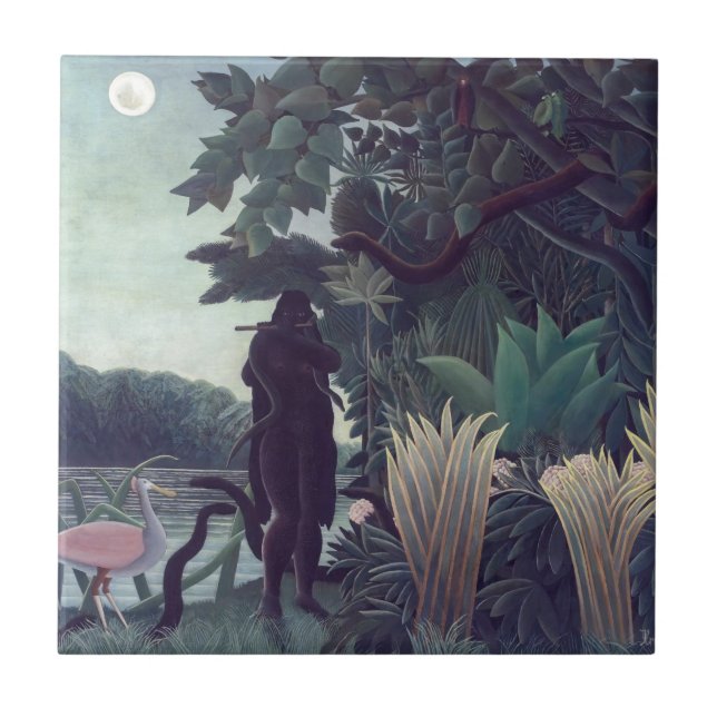 Henri Rousseau - The Snake Charmer Tile (Front)