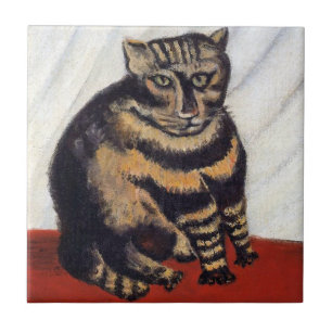 Henri Rousseau - The Tiger Cat ( Le Chat Tigre ) Tile