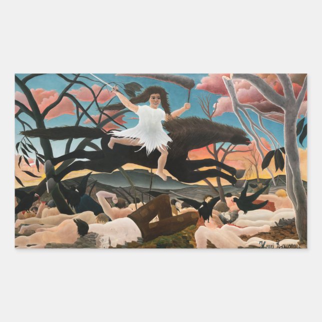Henri Rousseau - The War Rectangular Sticker (Front)