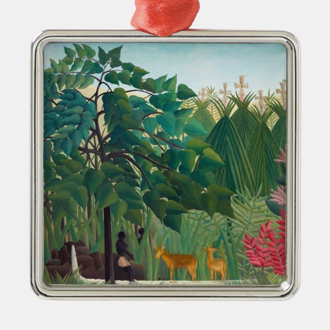 Henri Rousseau - The Waterfall Metal Tree Decoration (Front)