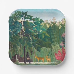 Henri Rousseau - The Waterfall Paper Plate
