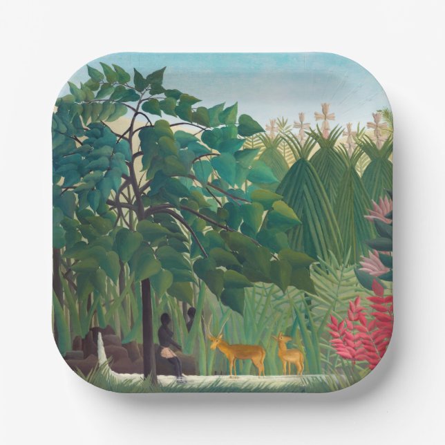 Henri Rousseau - The Waterfall Paper Plate (Front)