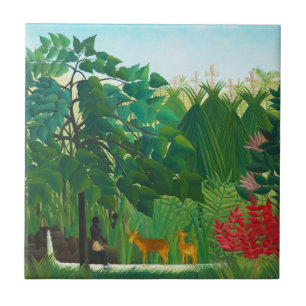 Henri Rousseau The Waterfall Tile