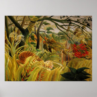 Henri Rousseau Tiger in Tropical Storm Fine Art Poster