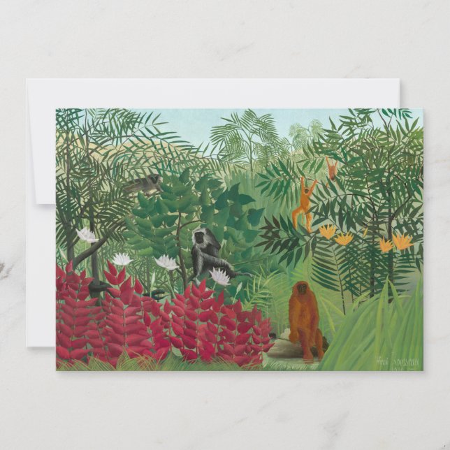 Henri Rousseau - Tropical Forest with Monkeys Invitation (Front)