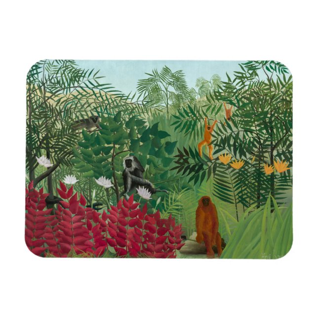 Henri Rousseau - Tropical Forest with Monkeys Magnet (Horizontal)