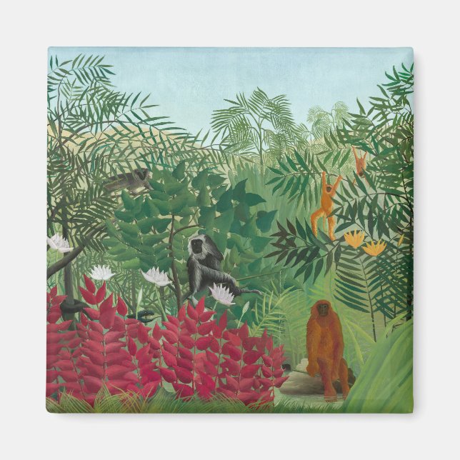 Henri Rousseau - Tropical Forest with Monkeys Magnet (Front)