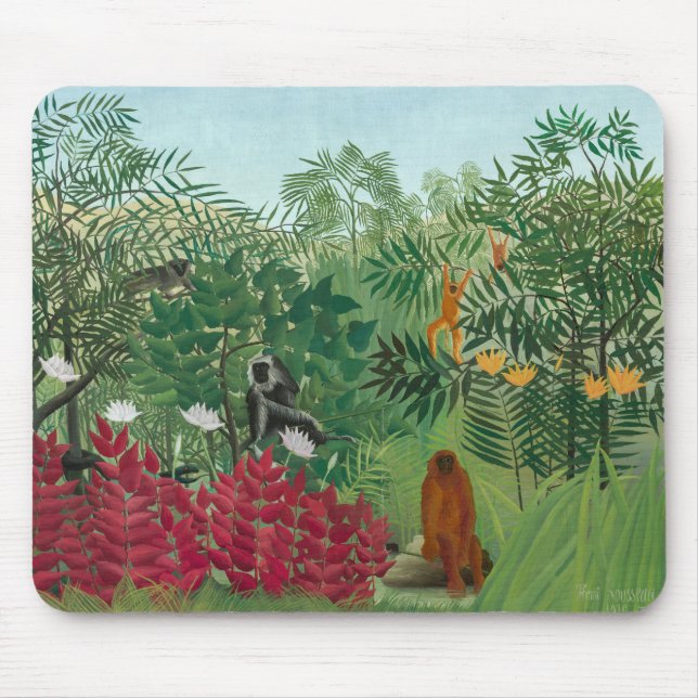 Henri Rousseau - Tropical Forest with Monkeys Mouse Mat (Front)