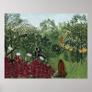 Henri Rousseau - Tropical Forest with Monkeys Poster
