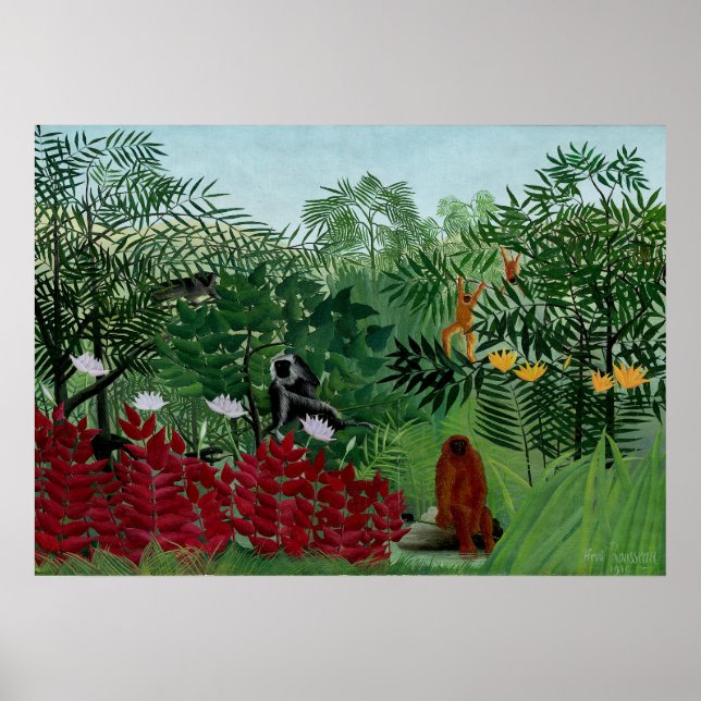 Henri Rousseau - Tropical Forest with Monkeys Poster (Front)