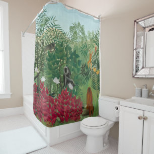 Henri Rousseau - Tropical Forest with Monkeys Shower Curtain