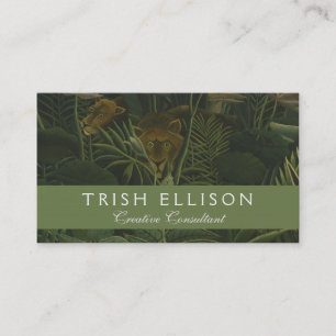Henri Rousseau Tropical Jungle Lion Vintage Print Business Card