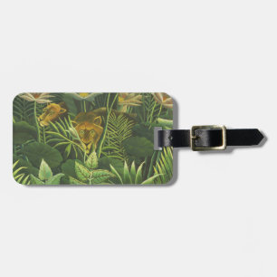 Henri Rousseau Tropical Jungle Lion Vintage Print Luggage Tag